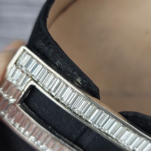 Manolo Blahnik Black 2" Heels Rhinestone Buckle Pointed Toe size 37.5 (7.5 US) - Picture 14 of 16